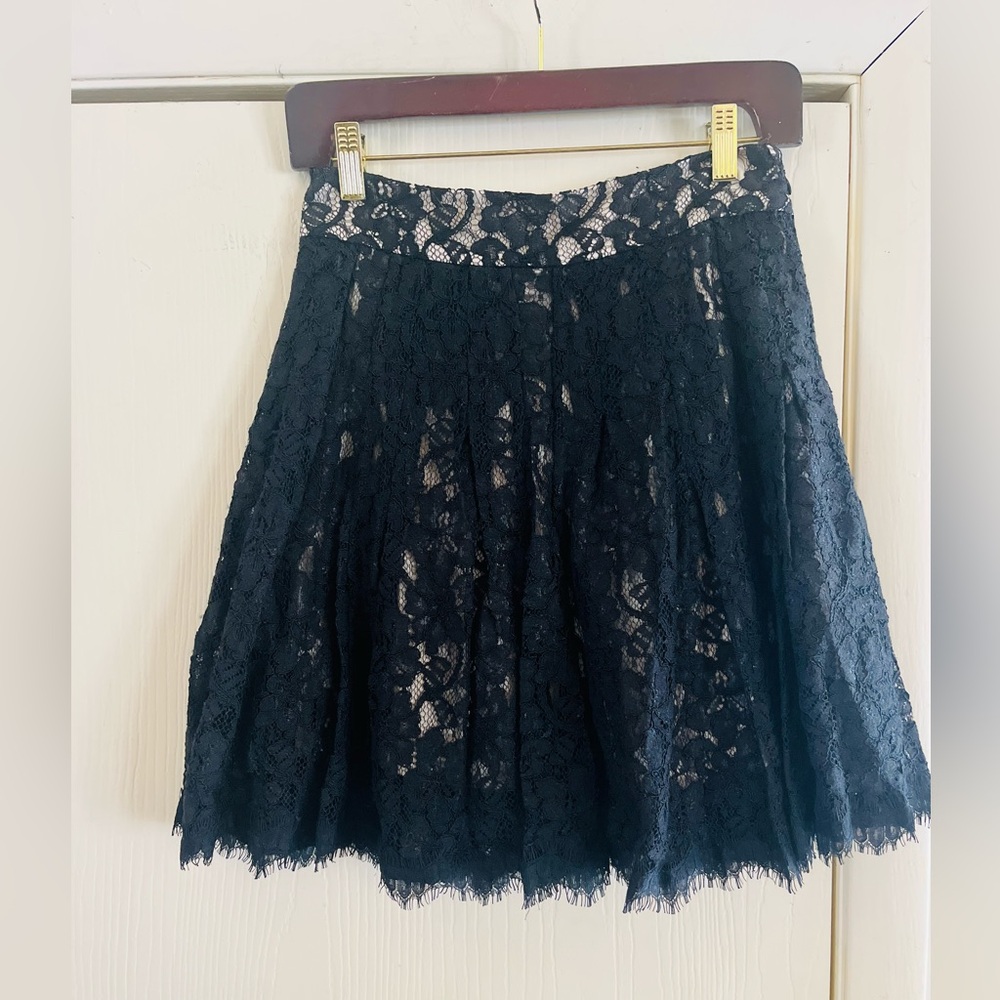 Diane Von Furstenberg Whimsygoth Fairy Coquette Lace Date Night Mini Skirt 2